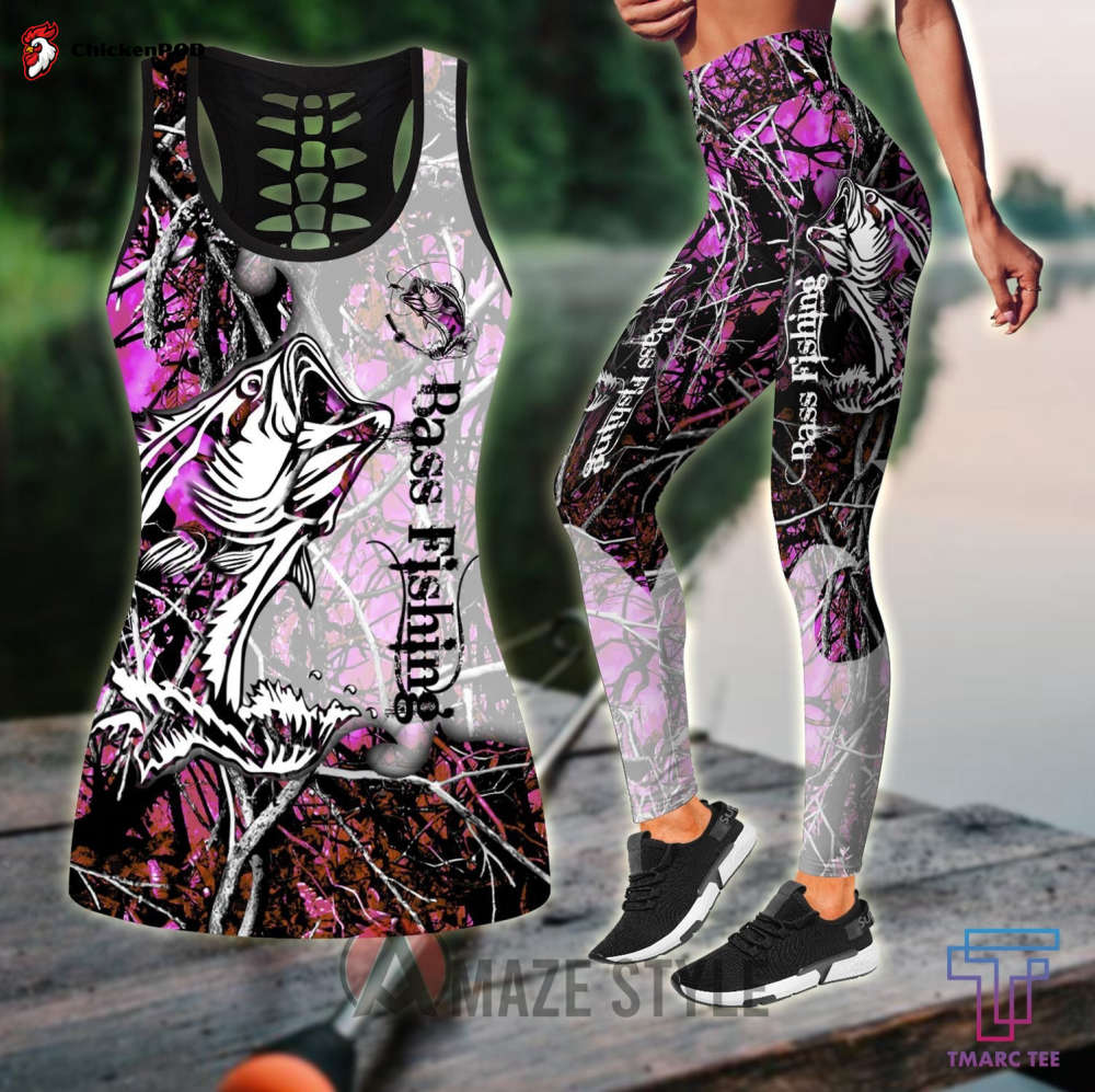 Bass Fishing – Country Girl Camo Combo Legging + Tank fishing outfit For Women Sport Gifts