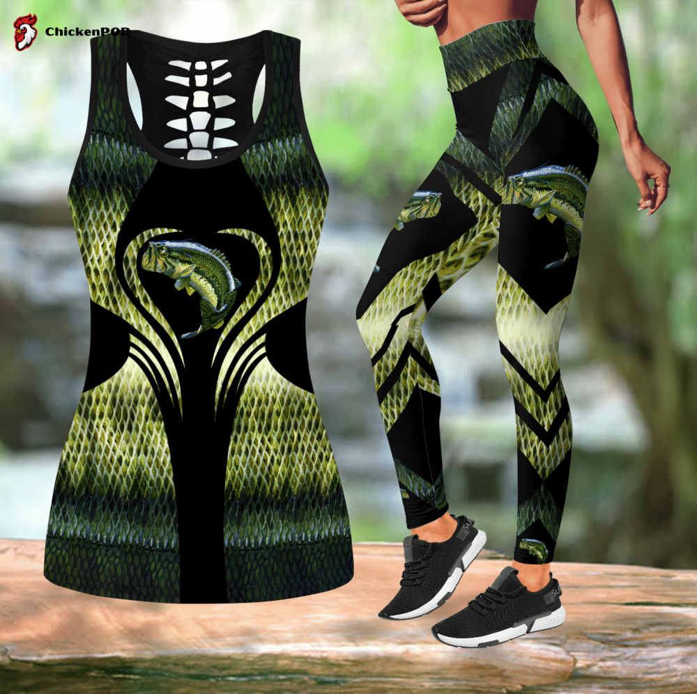 Bass Fishing Painting Skin Camo Combo Legging Tank