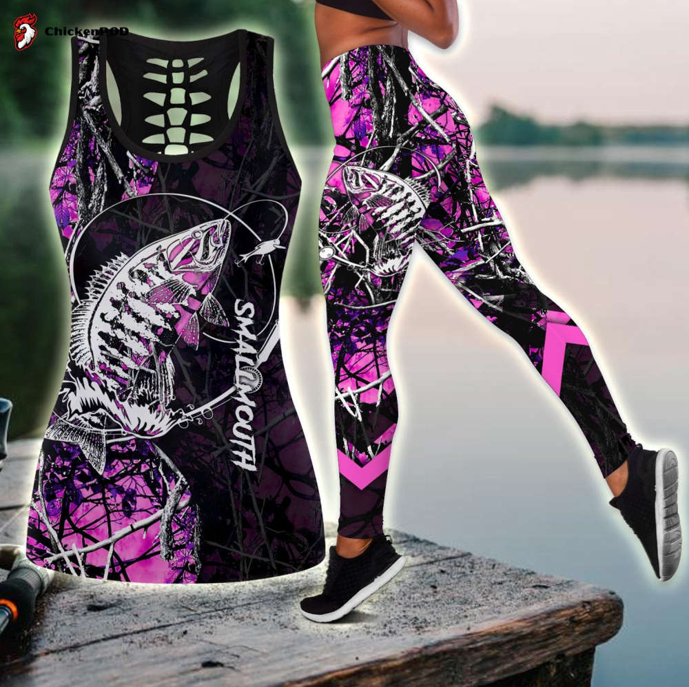 Walleye fishing gear blue Tattoo camo Combo Legging + Tank