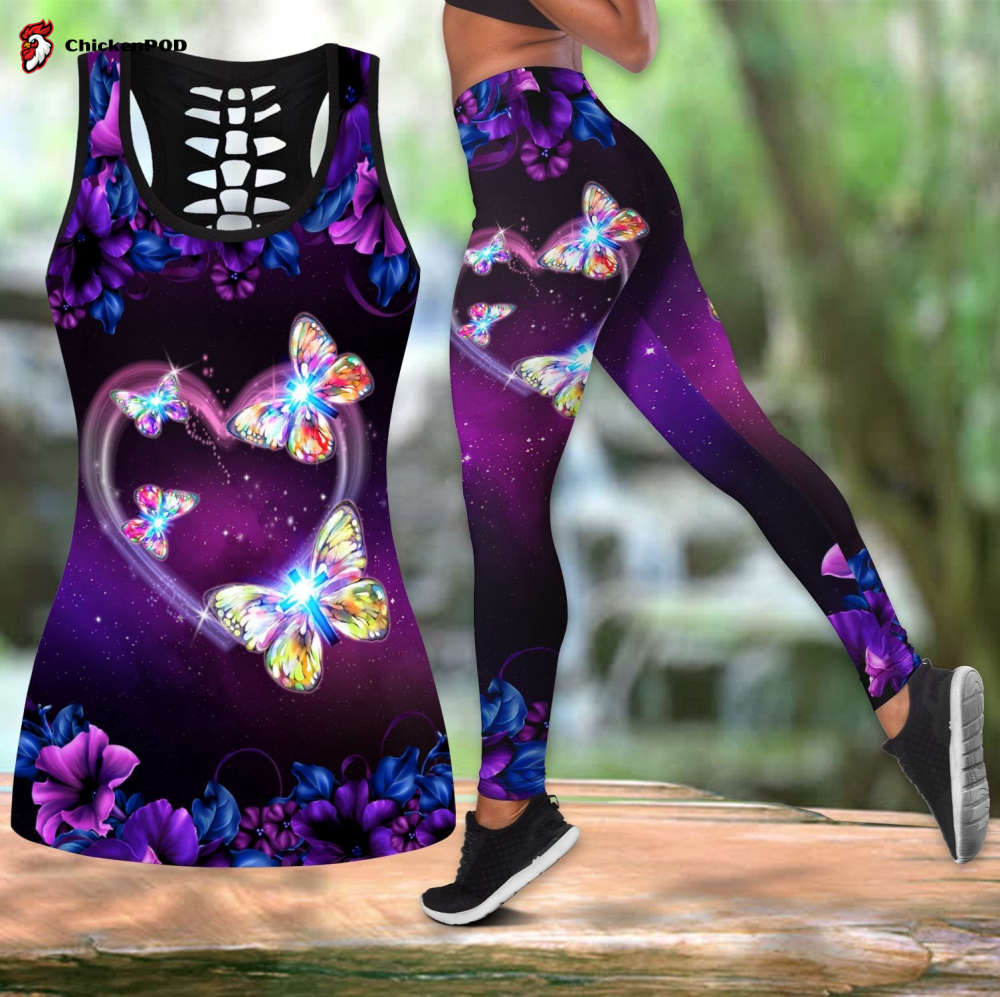 Beautiful Butterfly Cross Combo Legging + Tank Top DQB09122004