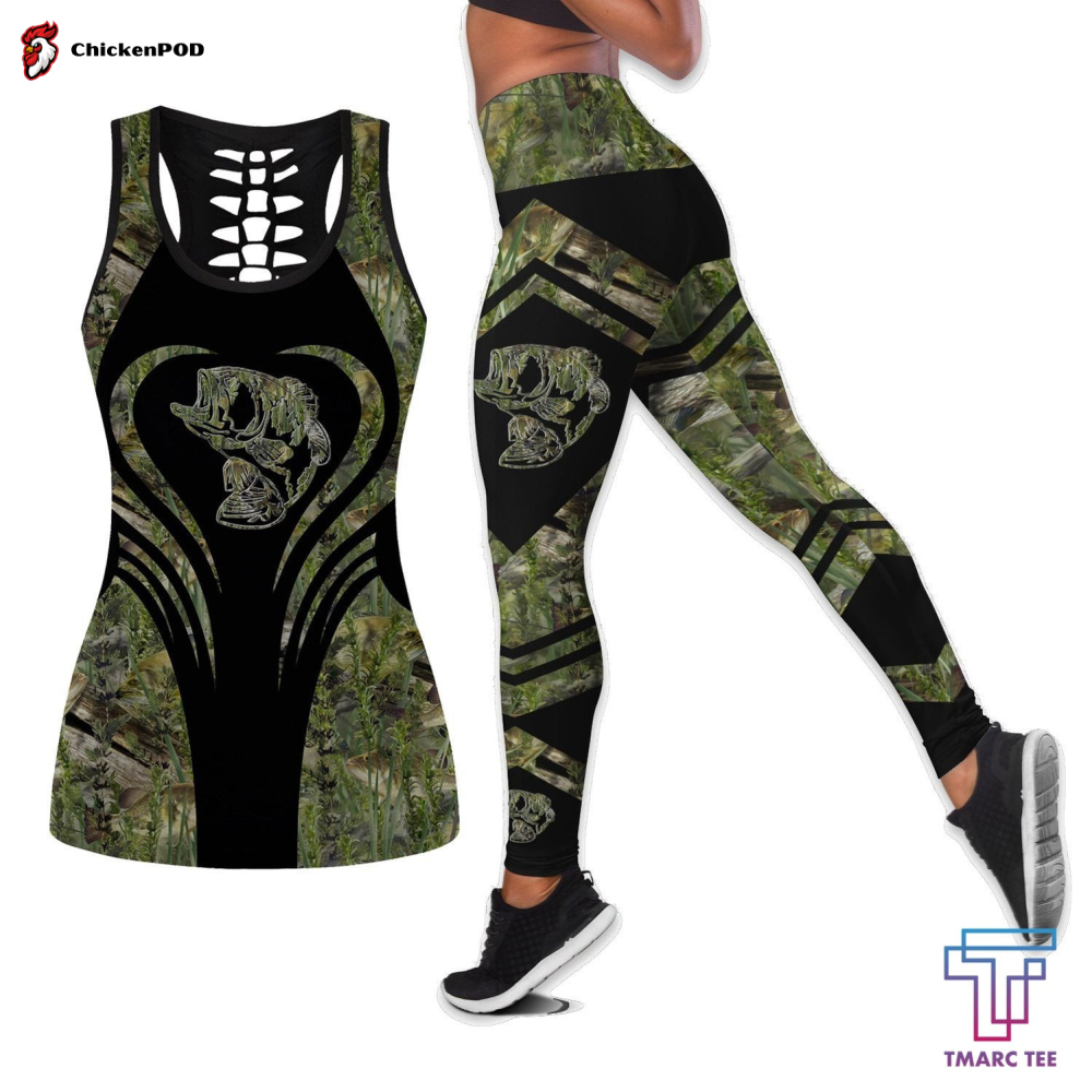 Beautiful Camo Bass Fishing Combo Legging + Tank