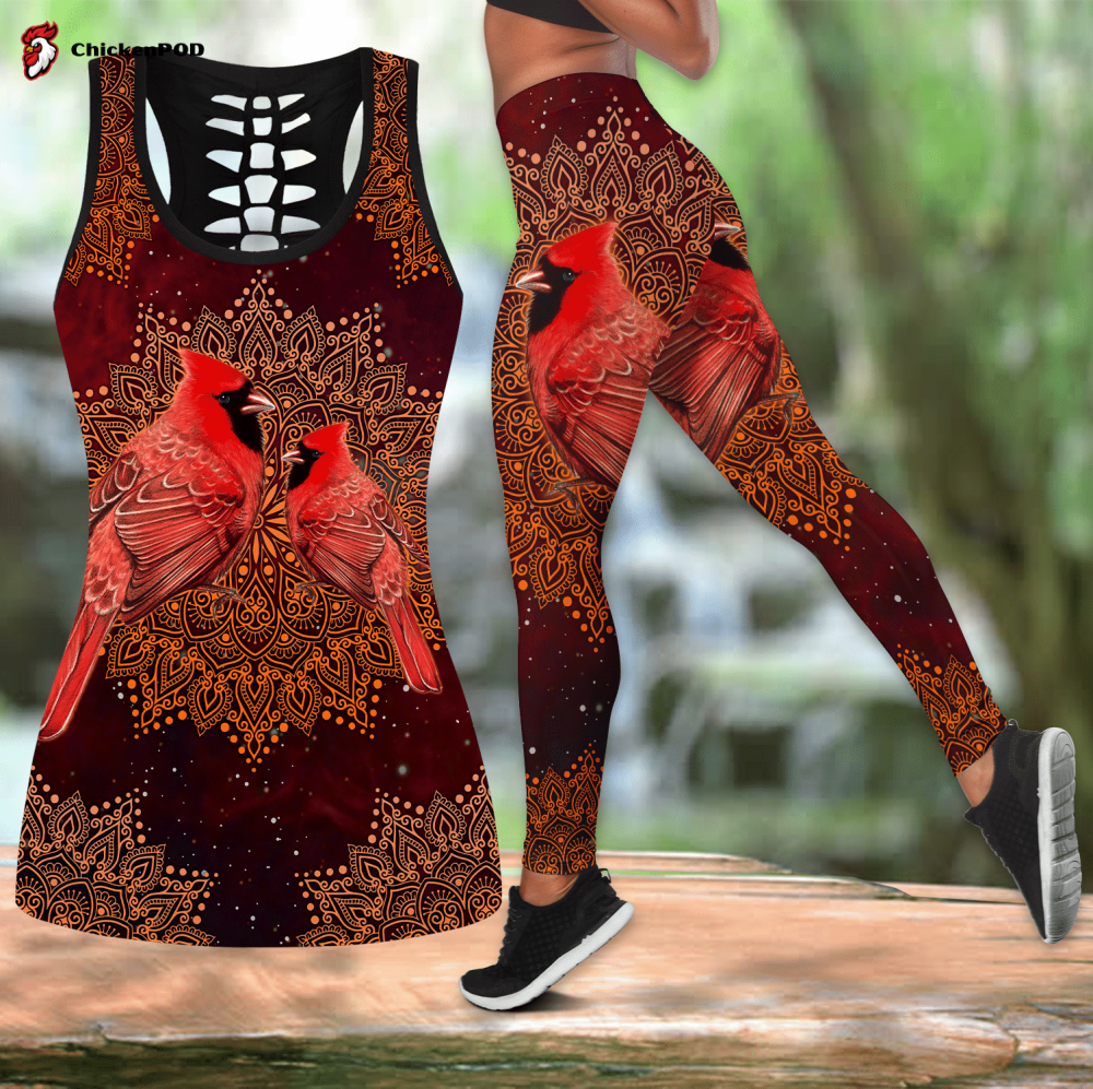 Tiger Brown Tattoo Combo Tank Top + Legging Sport GiftsS