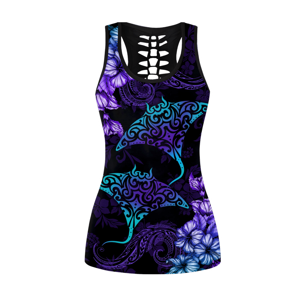 Beautiful rays hibiscus hawaii combo legging tanktop