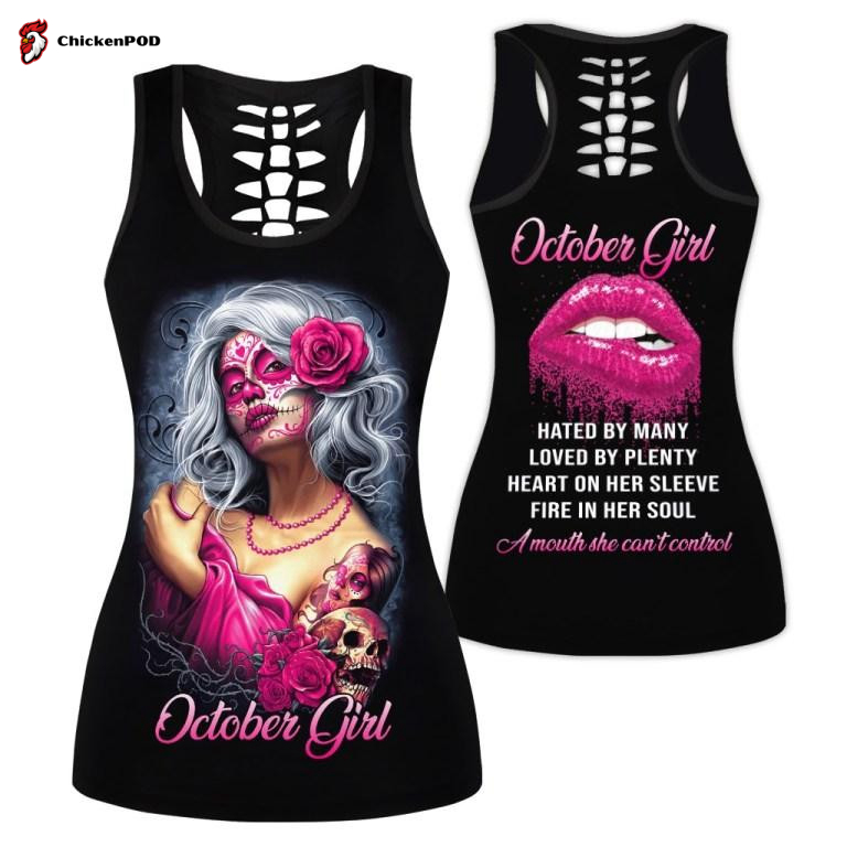 Beebuble Customize Name Skull Girl Hollow Tank Top And Legging Outfit .CTQH