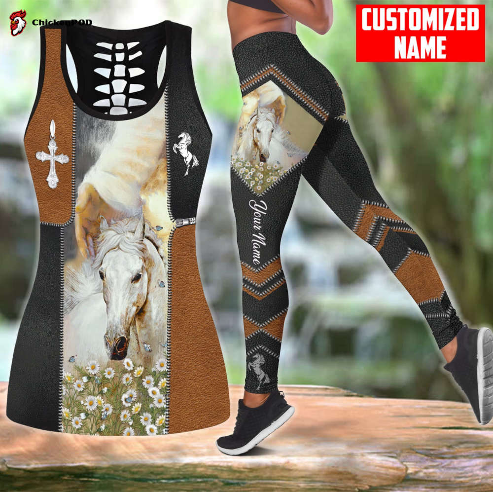 Beebuble Customize Name Puerto Rico Symbols Combo Hollow Tank Top And Legging Outfit MH