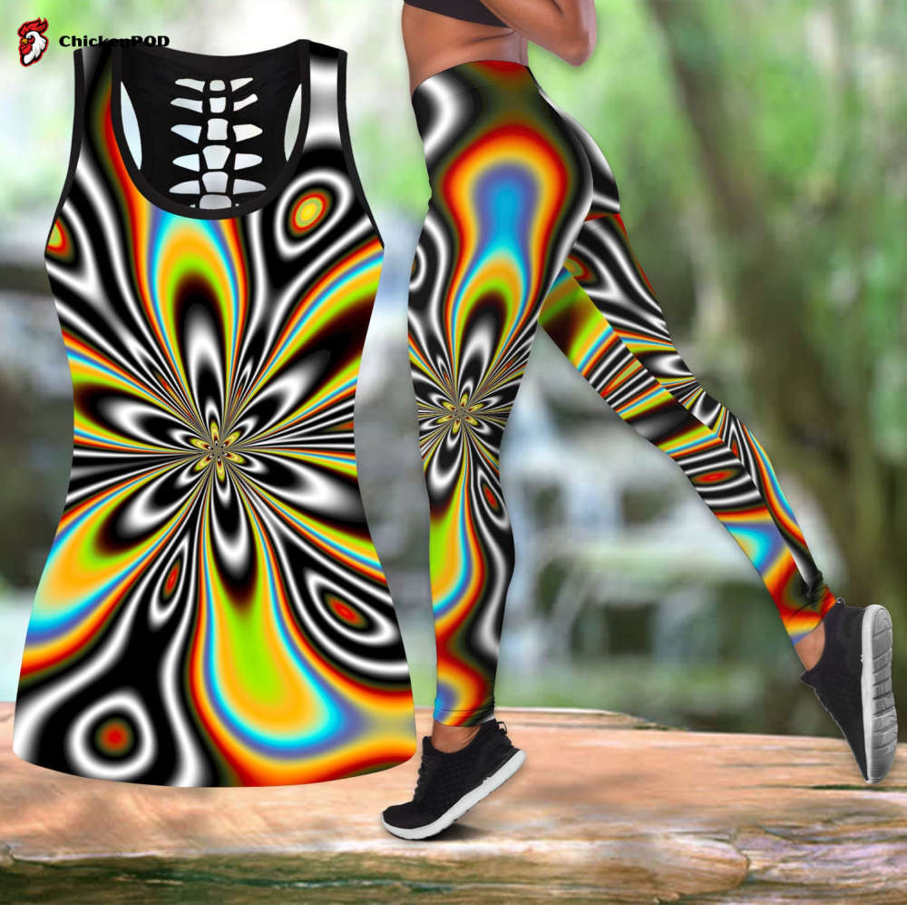 Beebuble Hippie Trippy Spychedelia 3D Full Printed Combo Legging Tanktop