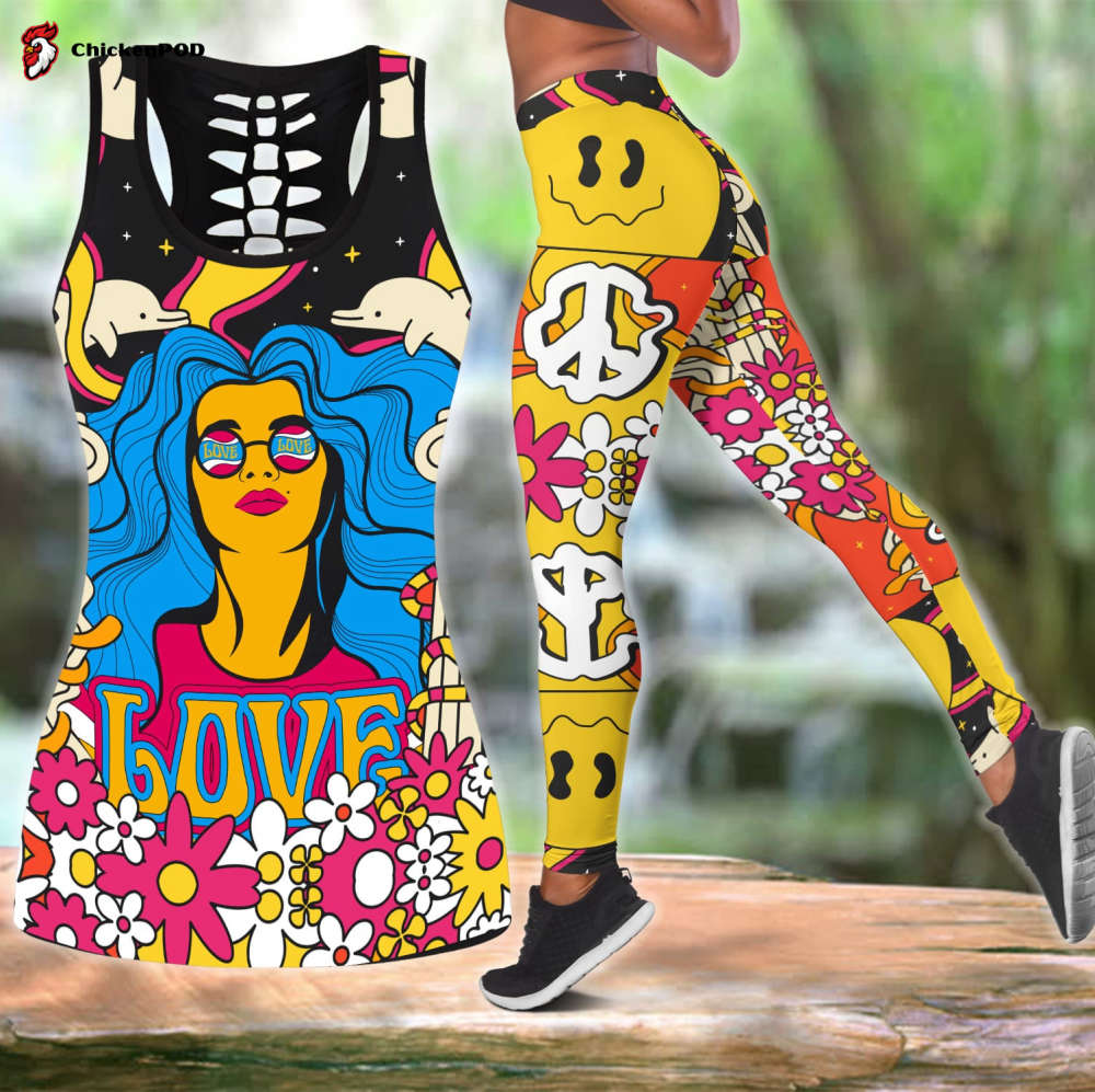 Beebuble Love Hippie Girl All Over Printed Combo Legging Tanktop