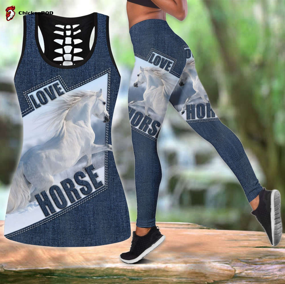 Beebuble Love Horse All Over Printed Combo Tanktop + Legging HN