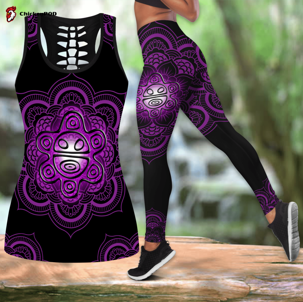 Beebuble Puerto Rico Tattoo Combo Hollow Tank Top And Legging Outfit MH