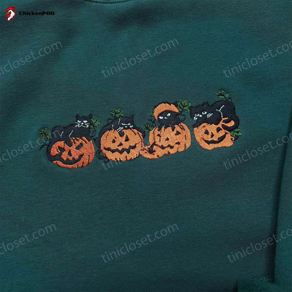 Spooktacular Black Cat Pumpkin Shirt & Vintage Halloween Sweatshirts – Perfect Halloween Gifts for All!