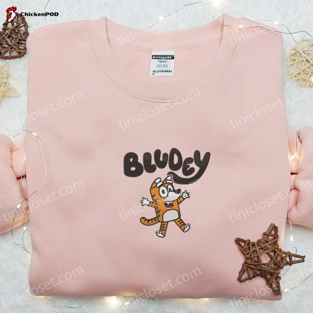 Bluey Cartoon Embroidered Hoodie & Bludey Tiger Shirt: Best Gift Idea for Cartoon Lovers