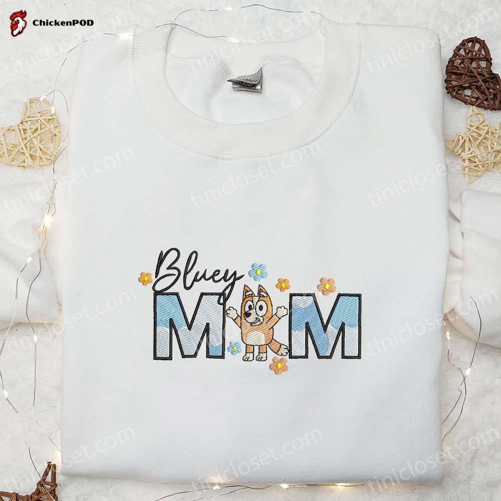 Bluey Bingo Mom Embroidered Shirt & Cartoon Hoodie – Perfect Mother s Day Gift Idea