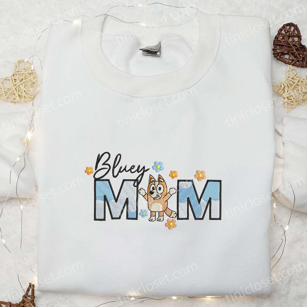 Bluey Bingo Mom Embroidered Shirt & Cartoon Hoodie – Perfect Mother s Day Gift Idea