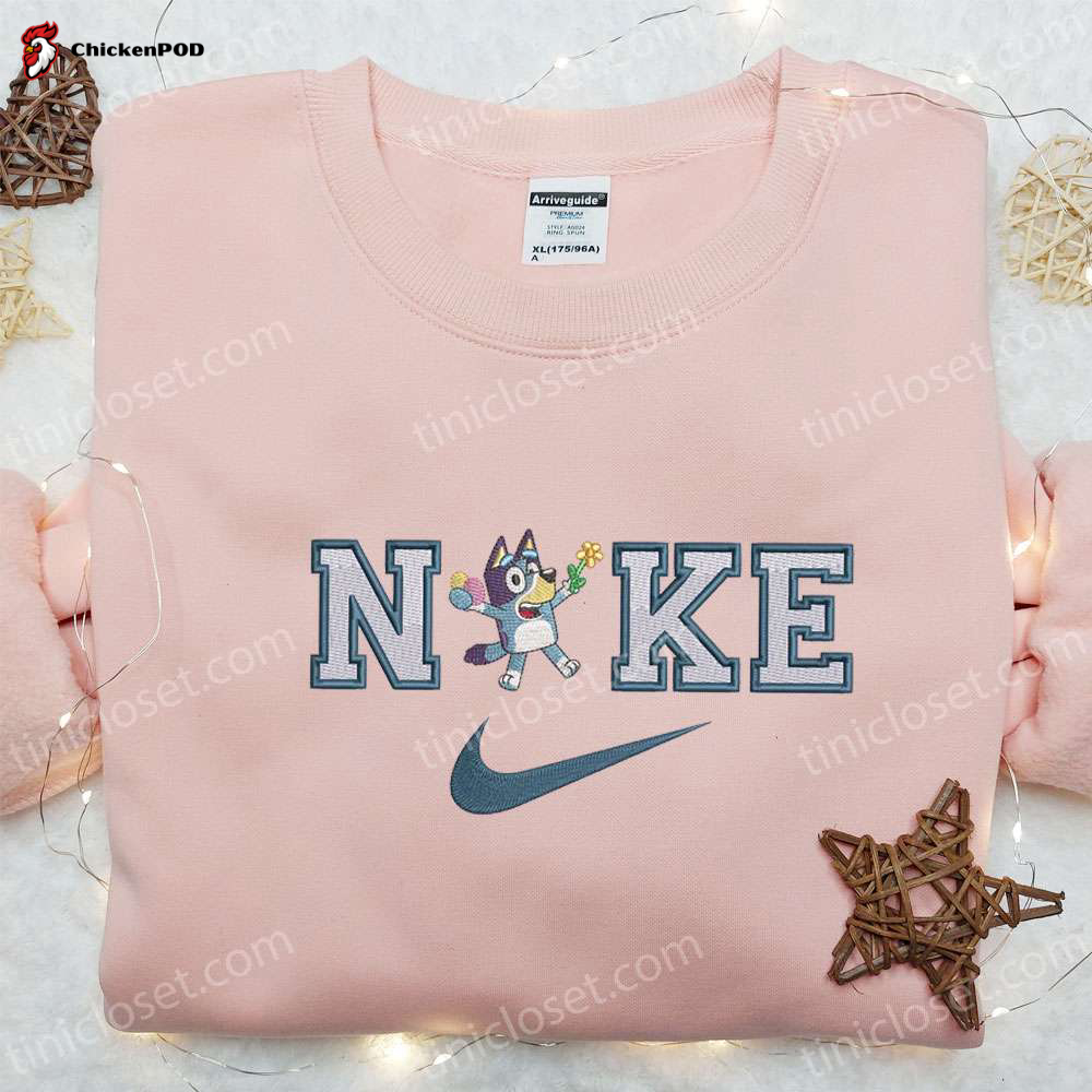 Bluey x Nike Embroidered Shirt: Easter Eggs Flower & Thanksgiving Hoodie – Best Holiday Gift Idea