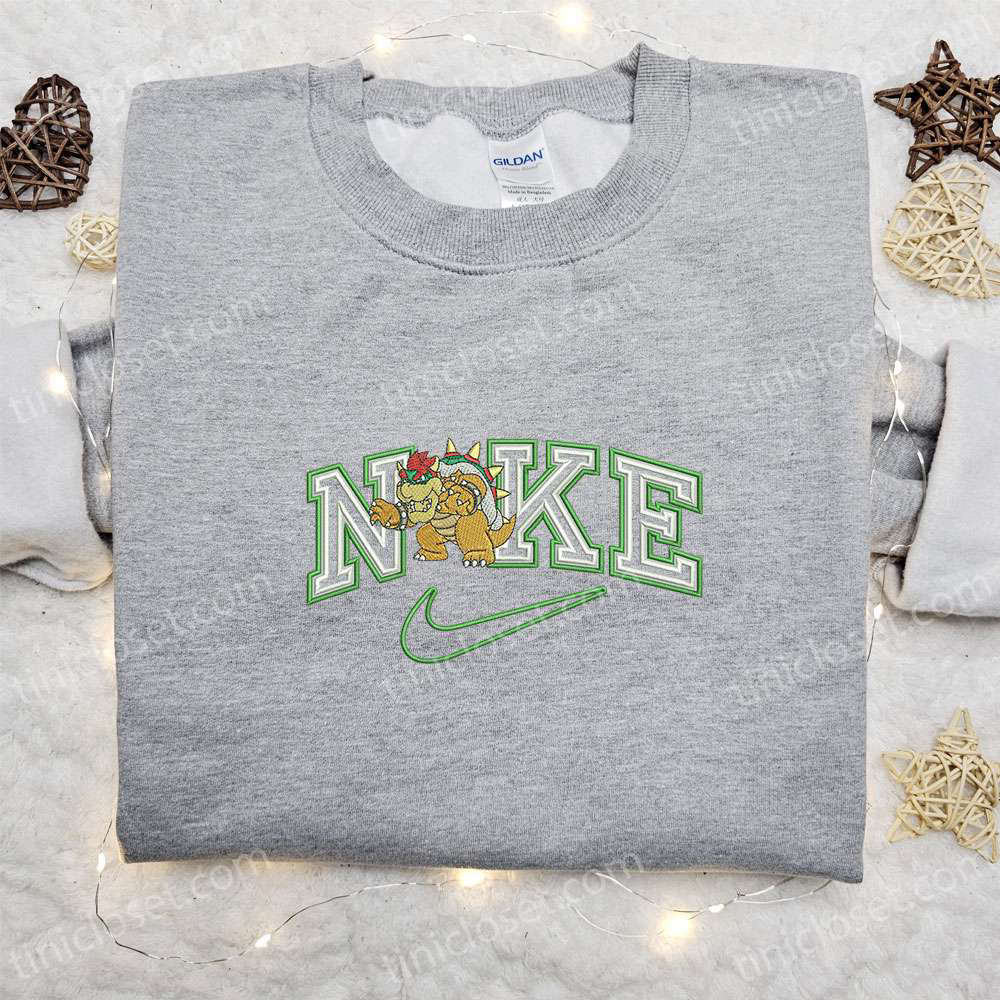 Cartoon Embroidered Bowser x Nike Shirt: Customized & Best Birthday Gift Ideas