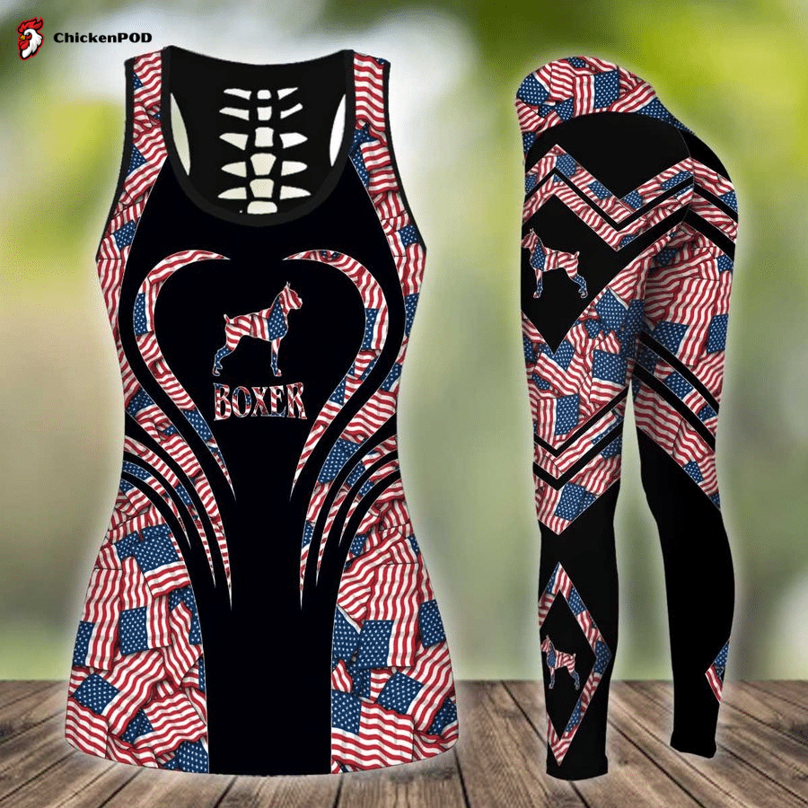 Tiger with Flower Combo legging + hollow tank combo for Women