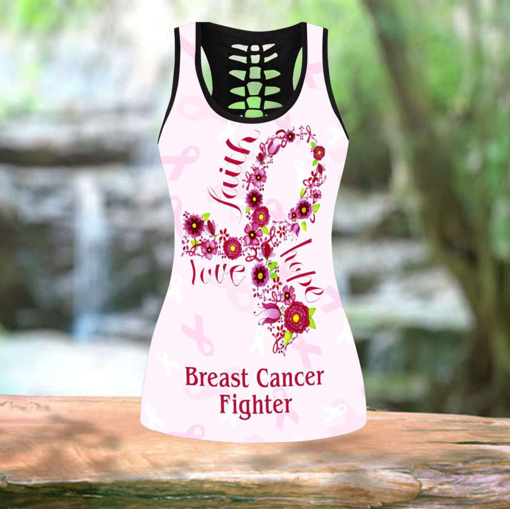 Breast Cancer-Faith Hope Love Combo Tank + Legging Sport Gifts