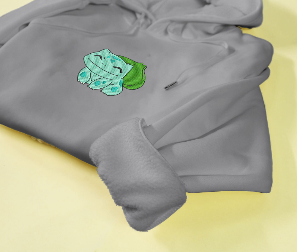 Bulbasaur Anime Embroidered Hoodie: Unique Gift Sweatshirt