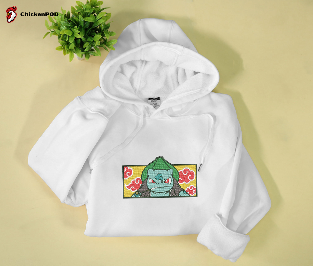 Bulbasaur Embroidered Hoodie: Anime Sweatshirt for Unique Gifts