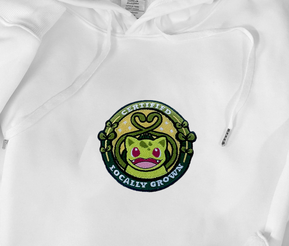 Bulbasaur Embroidered Hoodie – Perfect Christmas Birthday and Valentine s Day Gifts