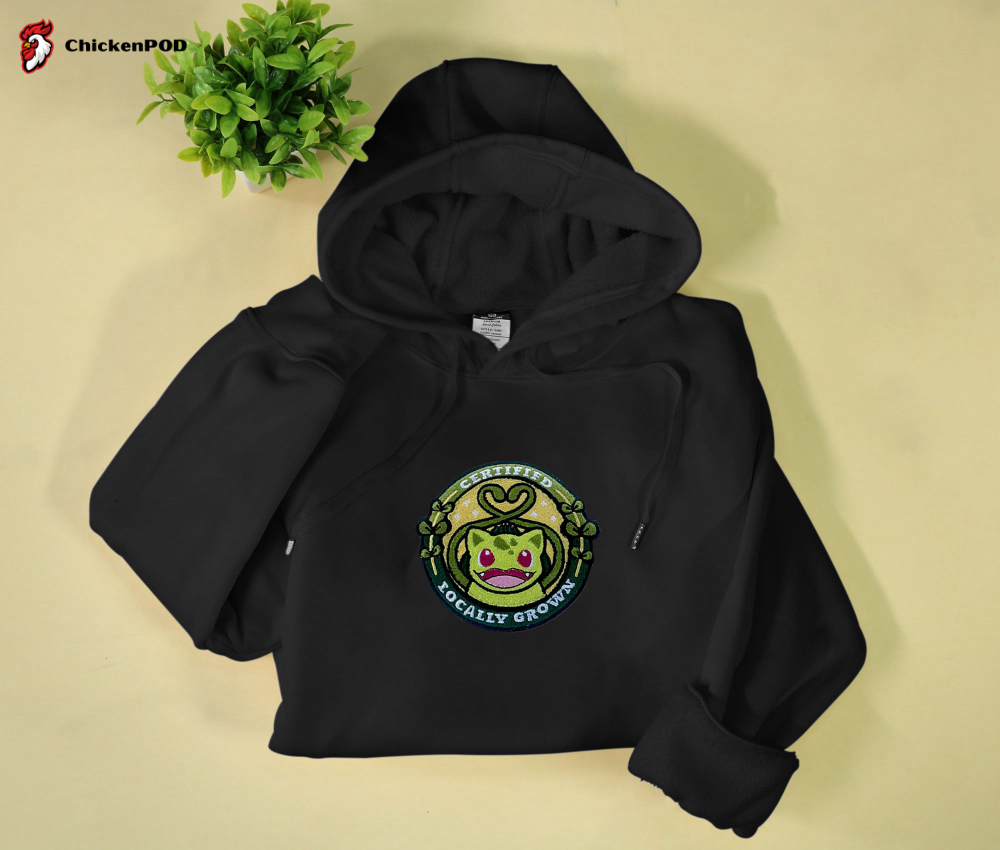 Bulbasaur Embroidered Hoodie: Perfect Christmas Birthday and Valentine s Day Gifts