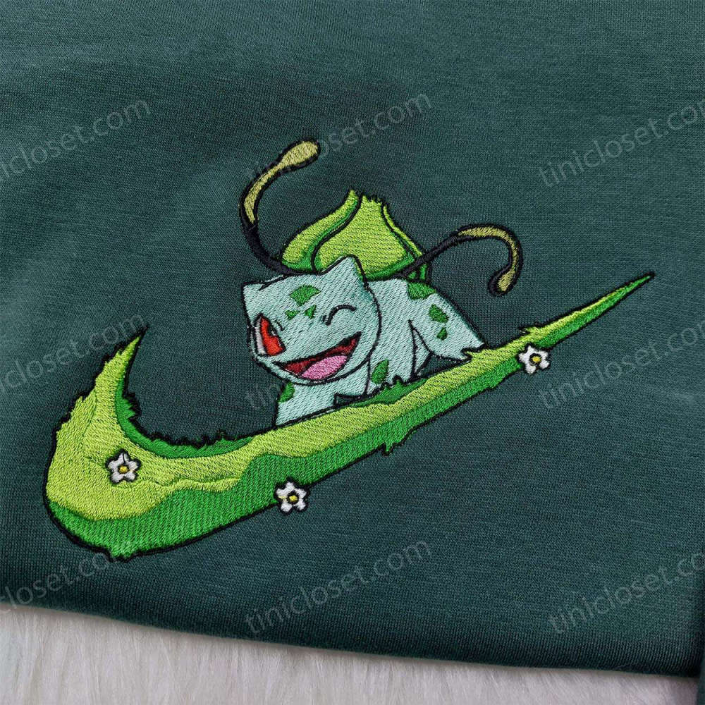 Pokemon Bulbasaur Nike Embroidered Sweatshirt: Anime Custom Shirt