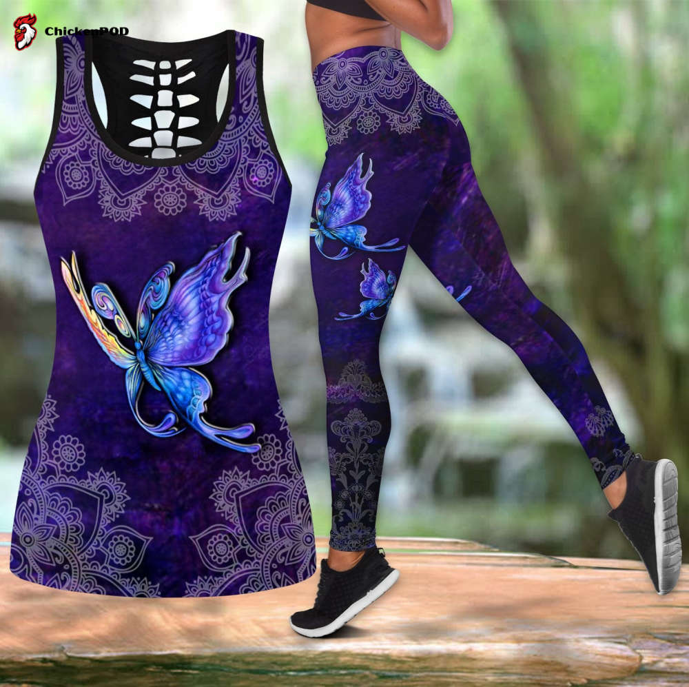 Butterfly legging + hollow tanktop combo HAC