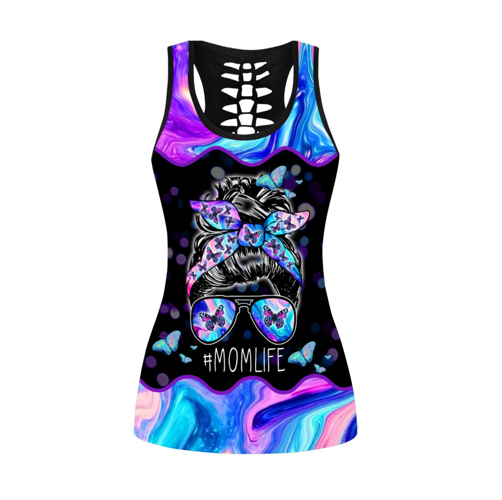 Butterfly Mom Life D Printed Combo Legging Tanktop