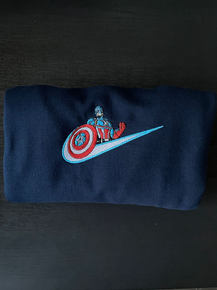 Marvel Captain America Nike Sweatshirt: Embroidered Superhero Style