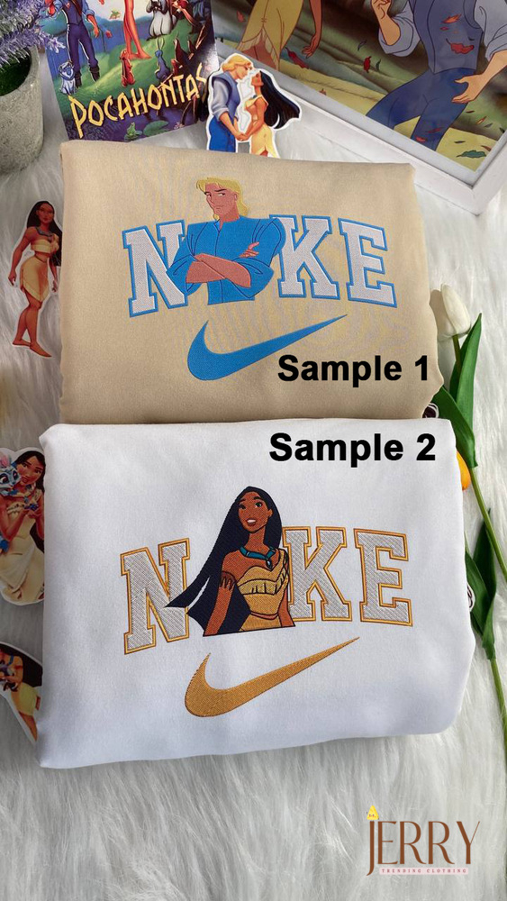 Disney Nike Embroidered Sweatshirts: Captain John Smith & Pocahontas Collection