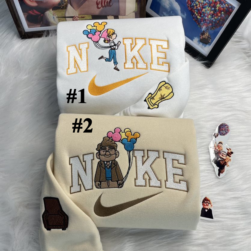 Disney Nike Embroidered Sweatshirts: Carl and Ellie Up Collection