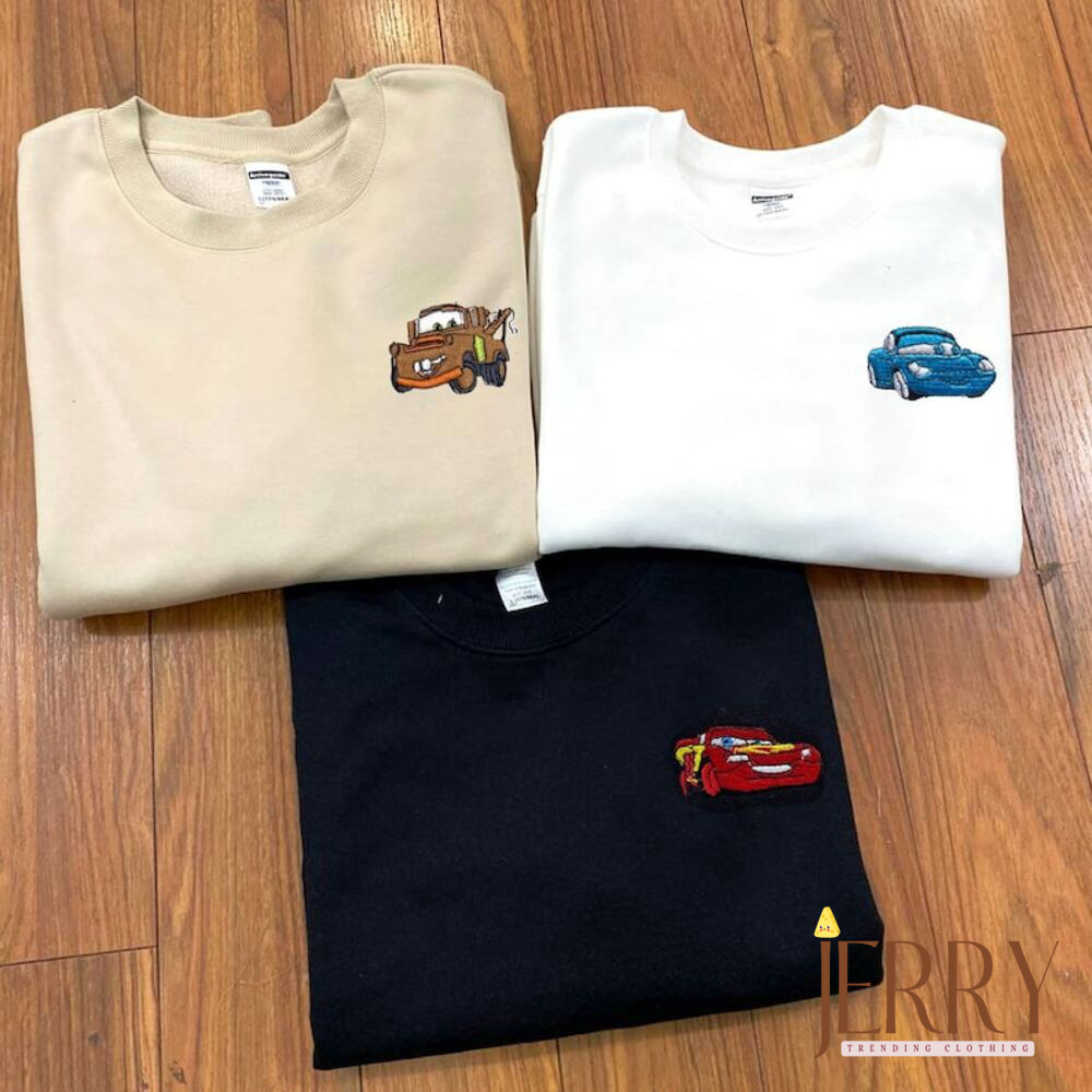 Cars & Disney Cartoon Embroidered Sweatshirts: Stylish Sweaters for Disney Fans