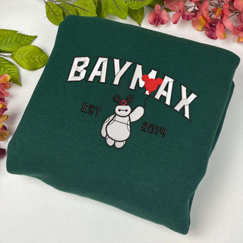 Cartoon Baymax Embroidered Sweater – Trendy Vintage Cartoon Sweatshirt & Crewneck