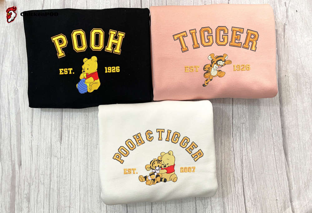 Vintage Winnie the Pooh Embroidered Sweatshirt: Trending Cartoon Crewneck Hoodie