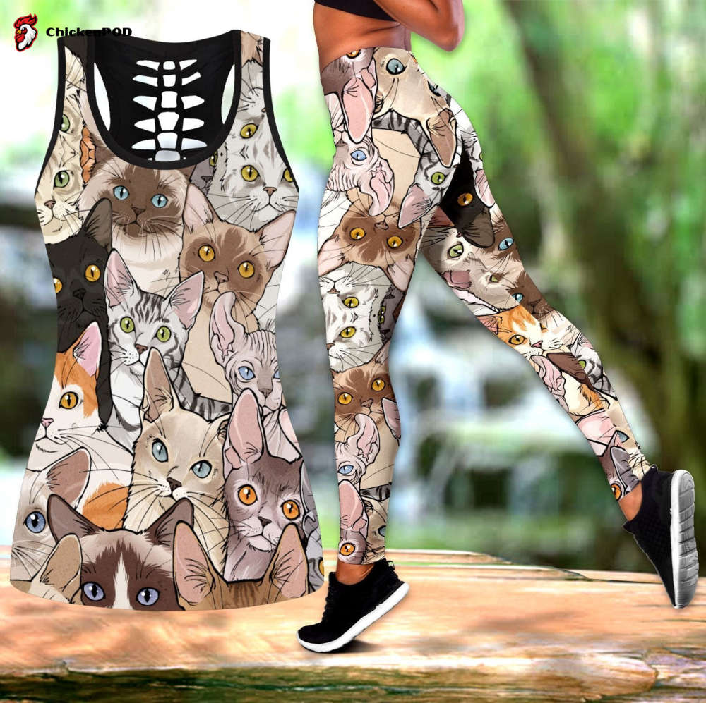 Sewing Combo Legging and Tank Top 3D All Over Printed