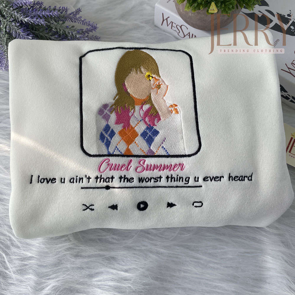 Cheap Taylor Swift Embroidered Sweatshirt: Perfect Gift for Fans of Cruel Summer