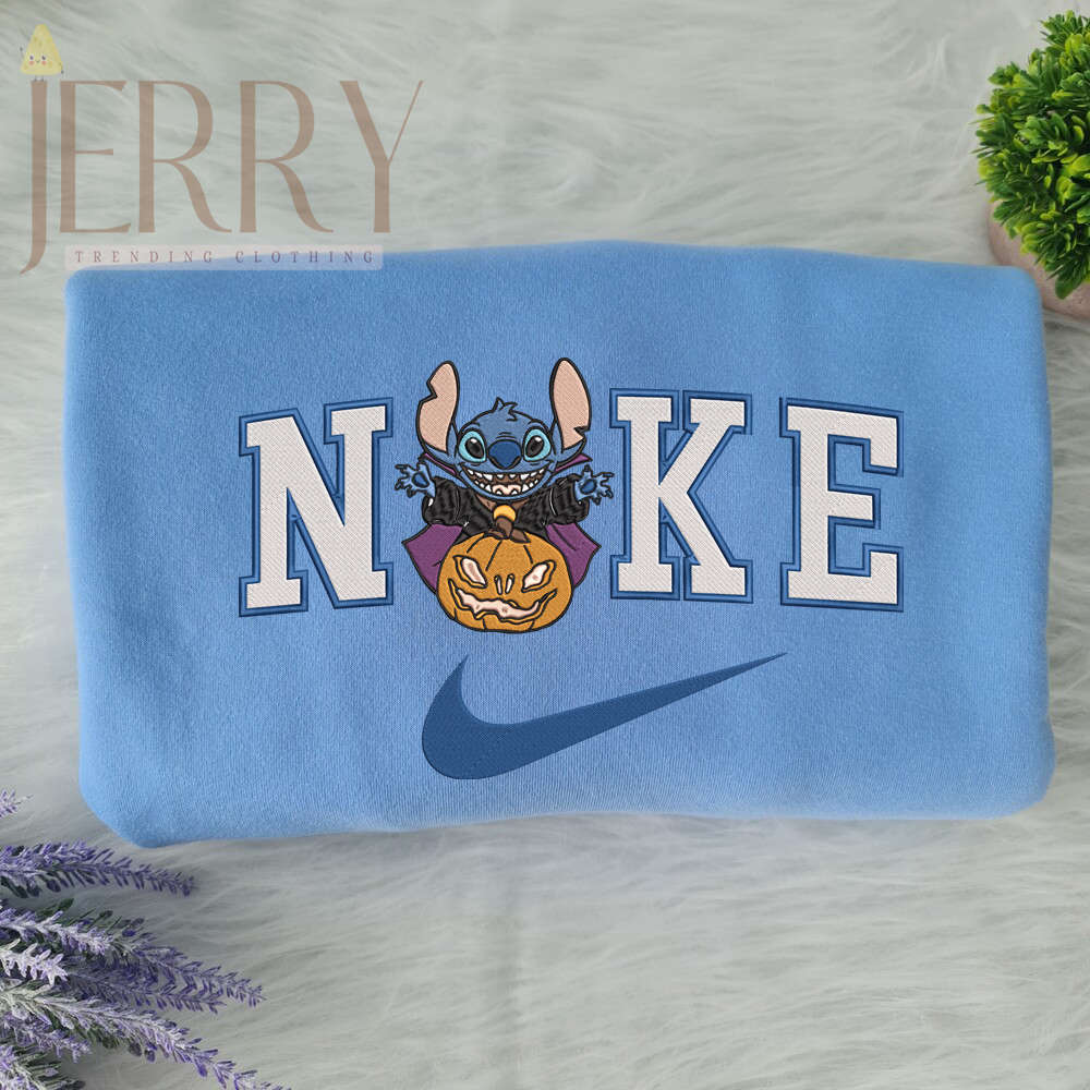 Affordable Vampire Stitch Disney Nike Embroidered Sweatshirt – Perfect Halloween Gift for Couples