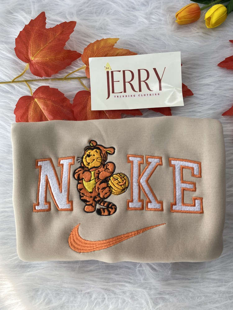 Affordable Embroidered Winnie The Pooh Disney Nike Sweatshirt – Perfect Halloween Gift for Couples