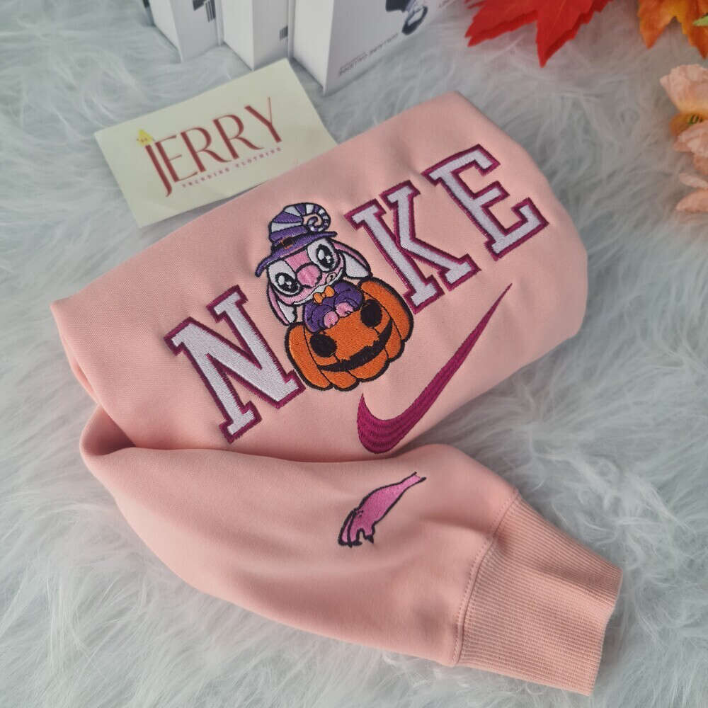 Affordable Vampire Stitch Disney Nike Embroidered Sweatshirt – Perfect Halloween Gift for Couples