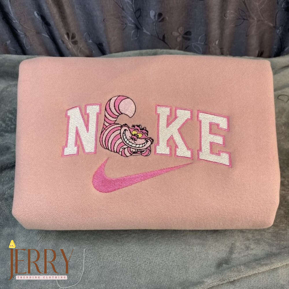 Disney Cheshire Cat Alice in Wonderland Nike Sweatshirt – Embroidered Wonderland Magic!