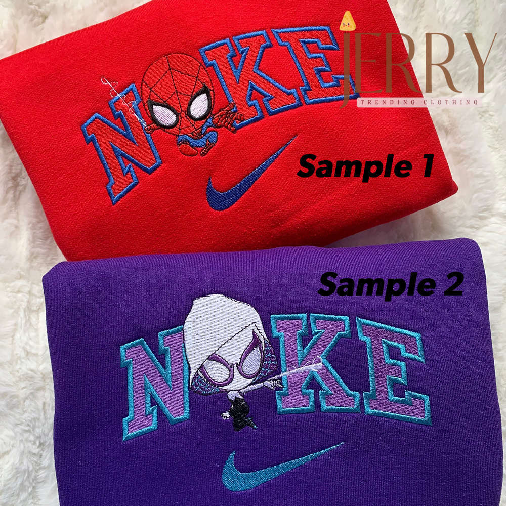 Stylish Chibi Spider Nike Sweatshirt: Embroidered Design Perfect for Casual Wear