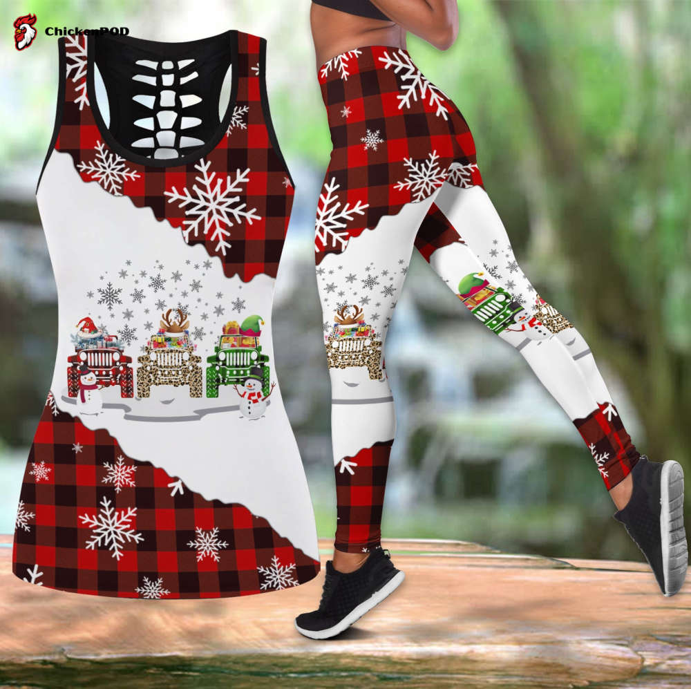 Christmas Combo Legging + Hollow Tanktop For Jeep Lovers