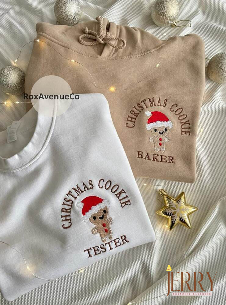 Christmas Cookie Baker Gingerbread Sweatshirt – Matching Embroidered & Funny Gift