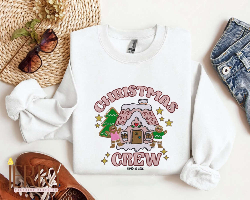 Get Festive with our Christmas Crew Embroidered Sweatshirt – Perfect for Holiday Celebrations!