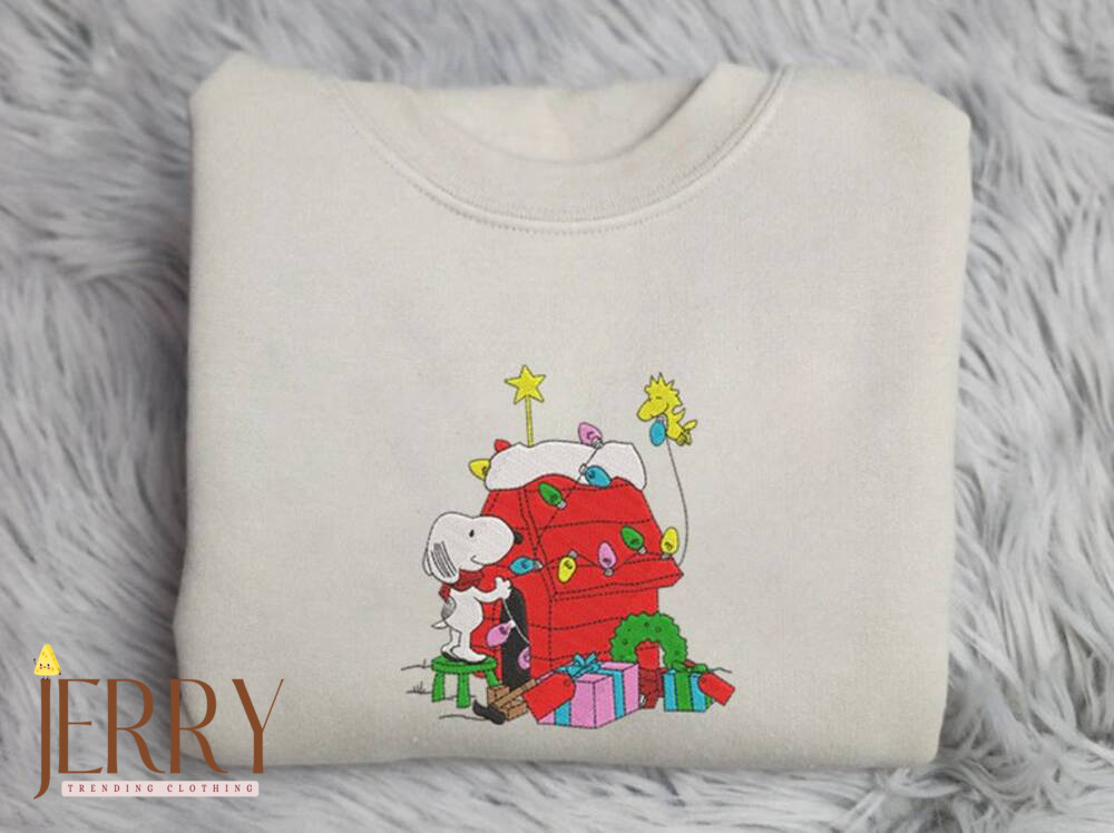 Christmas Embroidery Sweatshirt: Dog Crewneck Y2K Style Embroidered – Festive & Trendy!