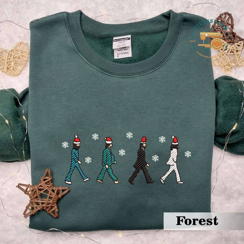 Christmas Music Band Embroidered Unisex Sweatshirt – Festive Crewneck Cute Design