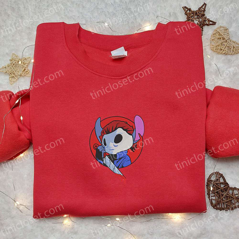 Chucky x Stitch Halloween Embroidered Shirt: Scary & Best Gift Idea for Halloween