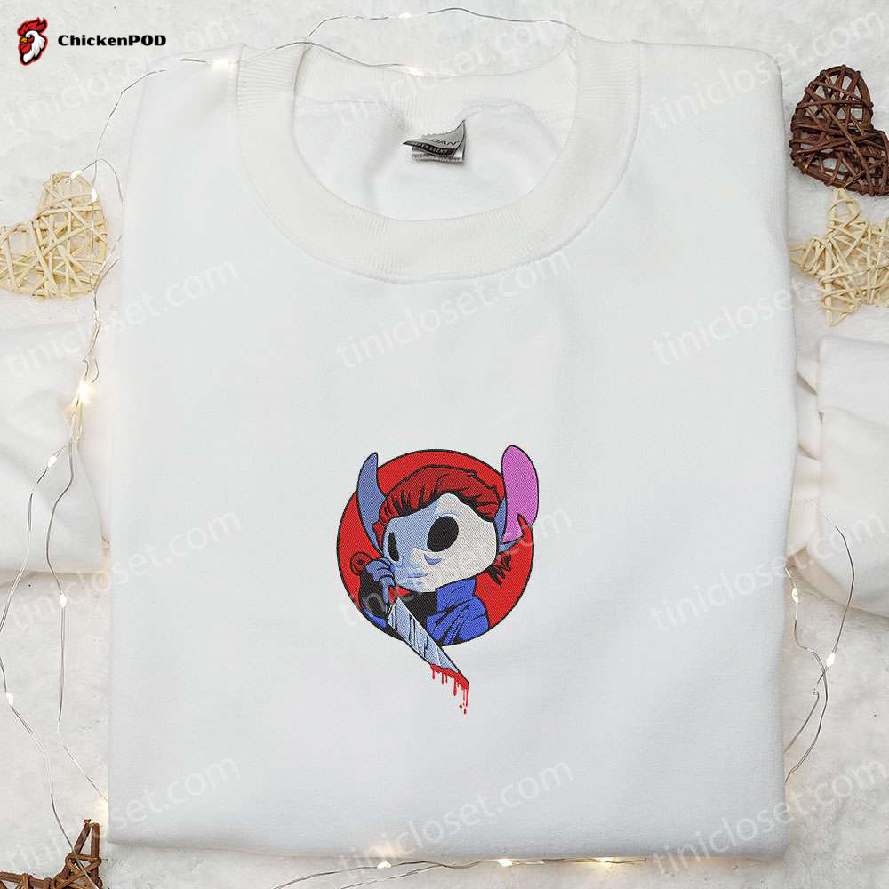 Chucky x Stitch Halloween Embroidered Shirt: Scary & Best Gift Idea for Halloween