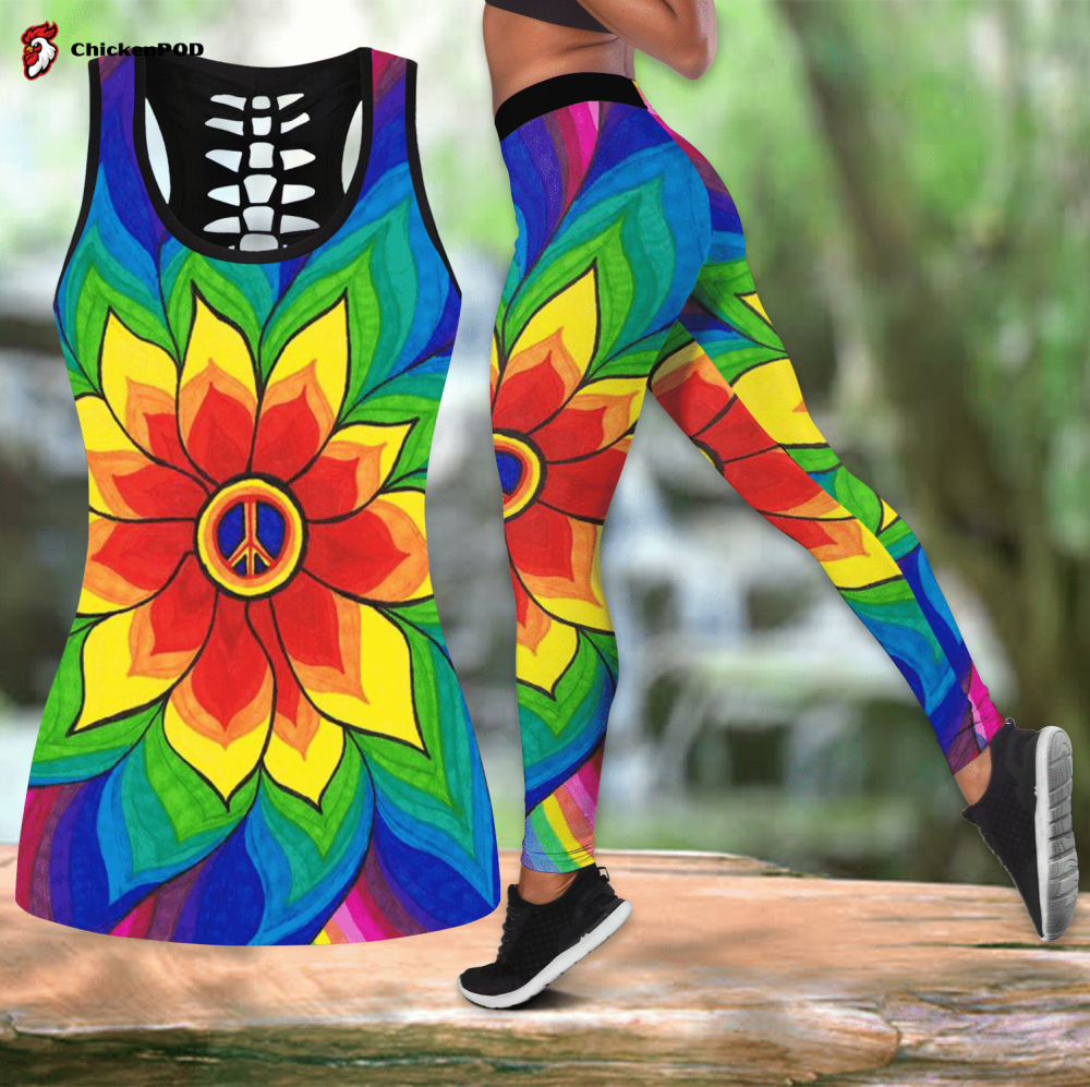 Colorful Hippie Peace Combo Legging + Tank