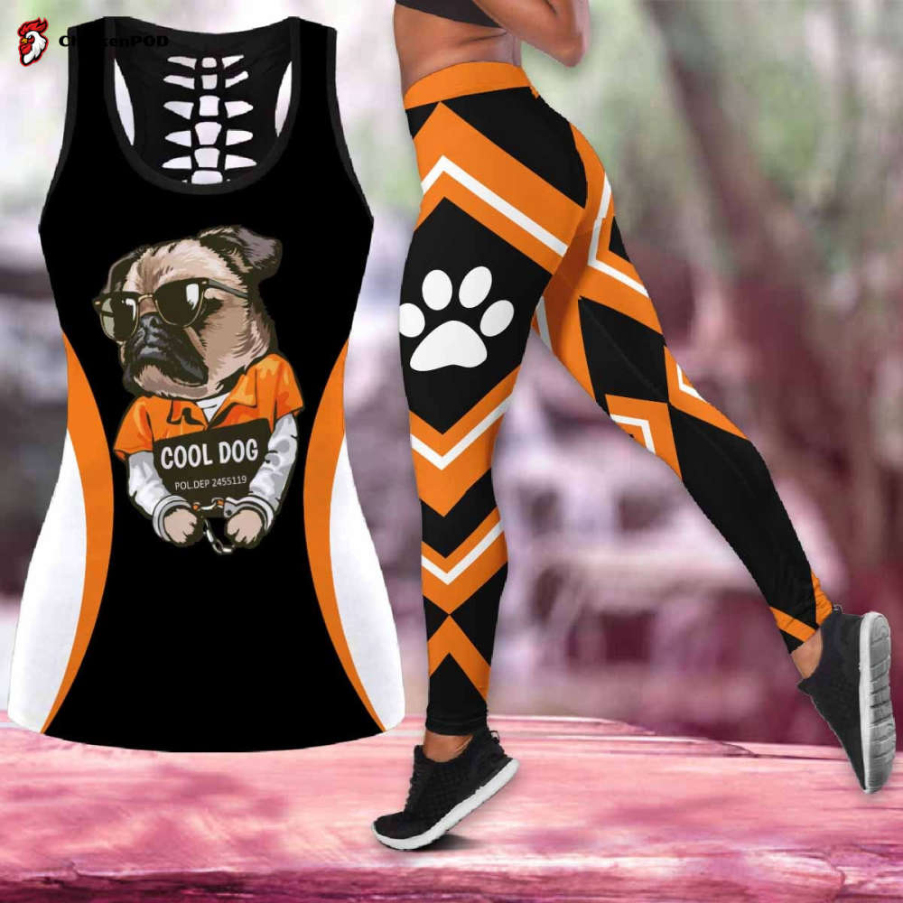 Cool Pug tank top & leggings outfit For Women Sport Gifts PL